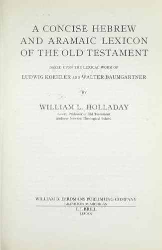 Cover of A Concise Hebrew and Aramaic Lexicon of the Old Testament